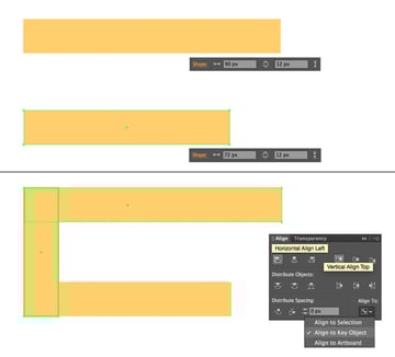 shape the leg from rectangles