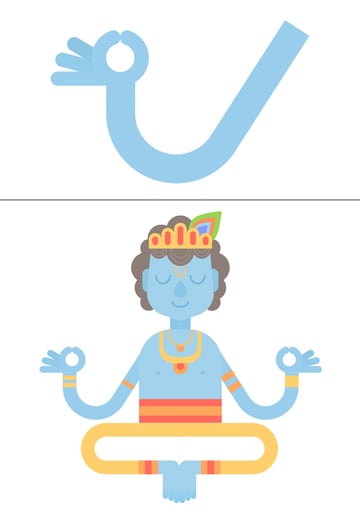 Shape fingers from the rounded rectangles