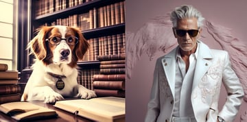 AI generated images showing the overuse of specific color 