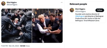 Fake news AI generated images of Donald Trump being arrested