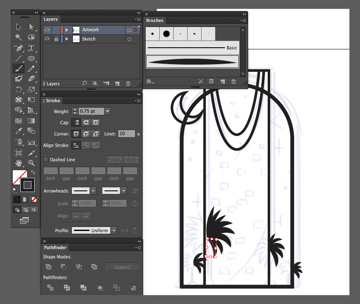 adobe illustrator paintbrush tool custom artbrush palm trees kingdom center