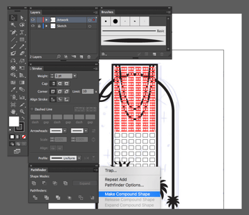 adobe illustrator compound shape path untie building windows to maintain hole appearance