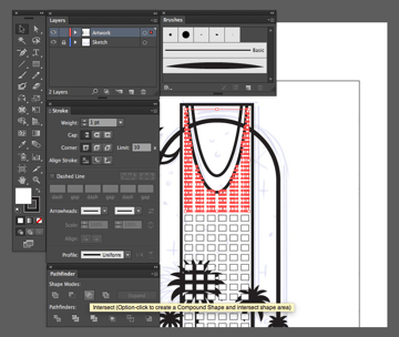 adobe illustrator copy paste in front shape modes intersect pathfinders panel shape windows Kingdom centre