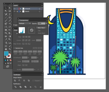 adobe illustrator copy paste shapes minus front to create cast shadow skyscraper kingdom centre transparency cast shadow