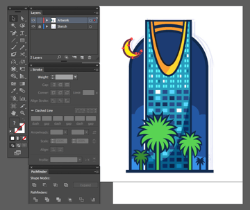 adobe illustrator moon fill and border scale shift hold 