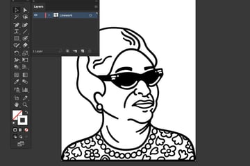 USe Blob Brush Tool Sketch Illustration Oum Kulthoum