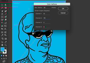 Create Color Halftone Effect thru Pixelate Effect