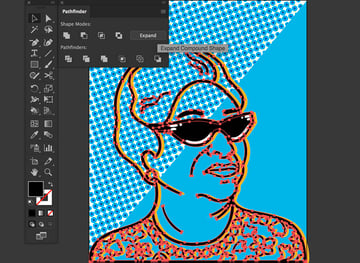 Create Compound Shape and Expand from Pathfinder Panel