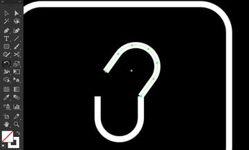 Create lock from Rounded rectangle and cut path Scissors tool