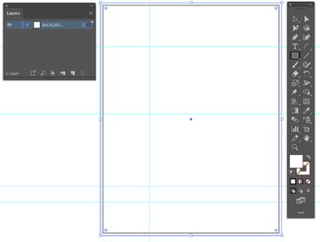 use smart guides open layers panel use rectangle tool for background