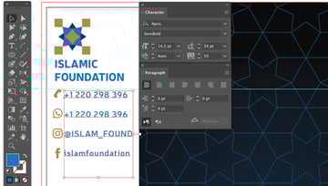 use point type tool add text font color style size leading tracking align left paragraph direction