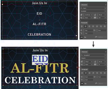 add type container text font style type size leading paragraph alignment
