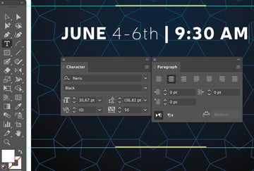 how to use Type tool to add font type and style size and tracking