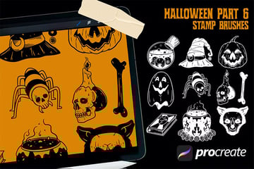 Spooky Halloween Stamp brush set from Envato Elements