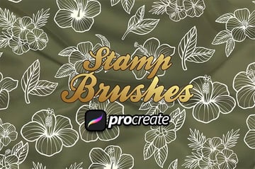 Beautiful floral brush stamp set from envato Elements