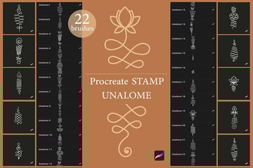Unalome Procreate brush stamps on envato elements