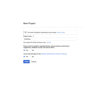 create Google project