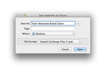 save swatches as library