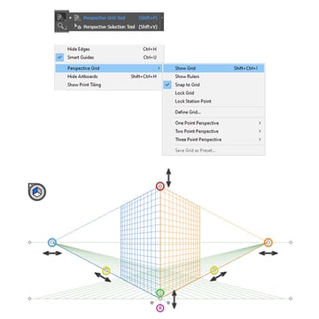 How to make a perspective grid in Adobe Illustrator