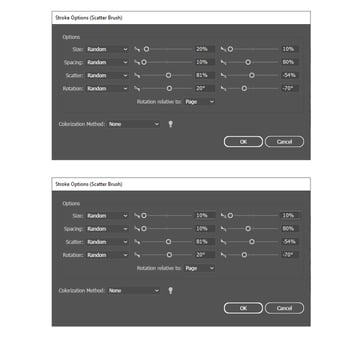 Sprinkles scatter brush settings