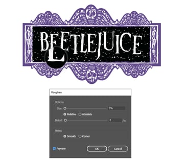 How to distort Beetlejuice text