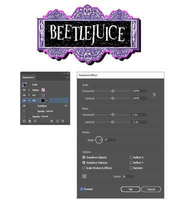 How to make a 3D extrusion with Transform effect