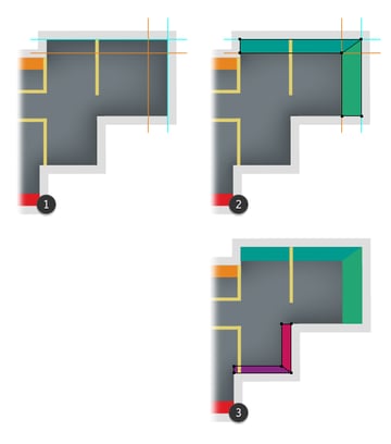 draw exterior walls 3