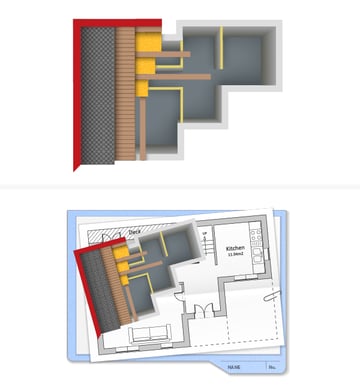 arrange house mockup on folder