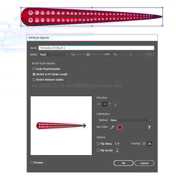 how to save the first tentacle Illustrator brush