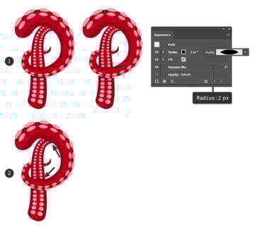 how to create the shadows between the tentacles