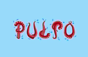 final image of tentacle Illustrator brushes and tentacles text effect 