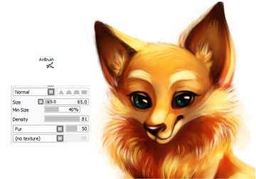Making the fur with the fur brush