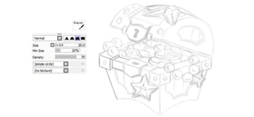 Beginning work on line art