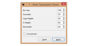 typography canvas menu