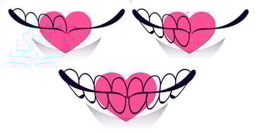 Draw scallops to form teeth over the mouth