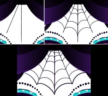 Draw a spider web on the forehead