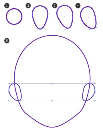 Draw a simple ear from a single circle