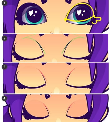 Draw a couple closed eyes over the open eyes