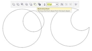 Use two circles to create a simple crescent moon