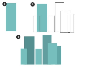 Draw a simple city with rectangles