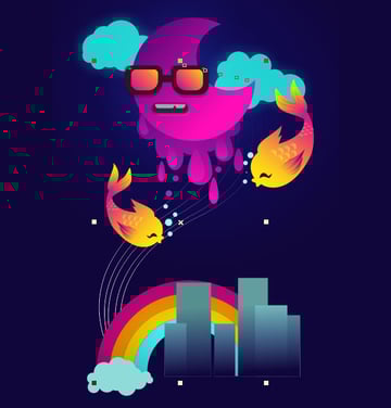 Place the musical lines behind the other objects