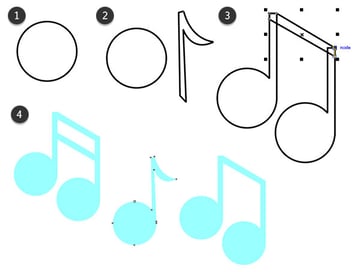 Draw simple music notes