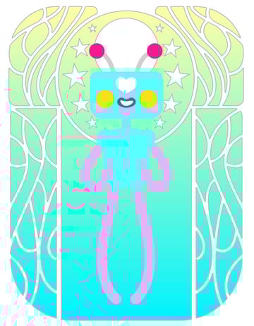 Align the robot to the center of the background