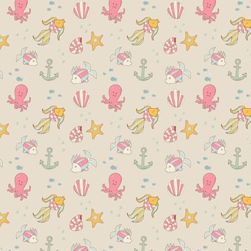 Tessa shared her fantastic rendition of an underwater seamless pattern on a tutorial by Yulia Sokolova 