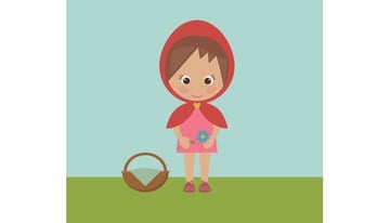 User useong shared their version of a sweet Little Red Riding Hood design created with basic shapes from a tutorial by Nataliya Dolotko