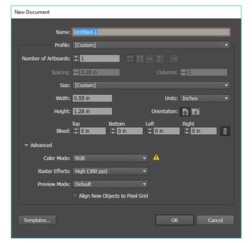 Create a new document sized to your letterforms