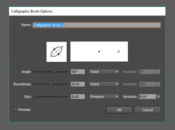 Create a custom calligraphic brush