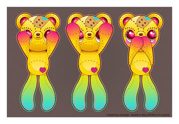 User gi commented with their own pitch-perfect rendition of a cute teddy bear illustration tutorial by Mary Winkler