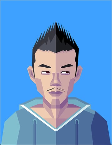 Daniel Gao commented with his own geometric self-portrait based on the tutorial by Beto Garza