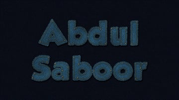 Abdul Saboor shared their personalized result from a denim text effect tutorial by Rose